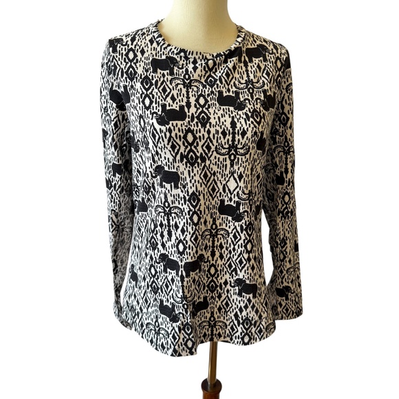 IBKUL Tops - IBKUL TOP ATHLETIC PULL ON ELEPHANT PRINT GOLF OUTDOORS UPF NYLON LONG SLEEVE S